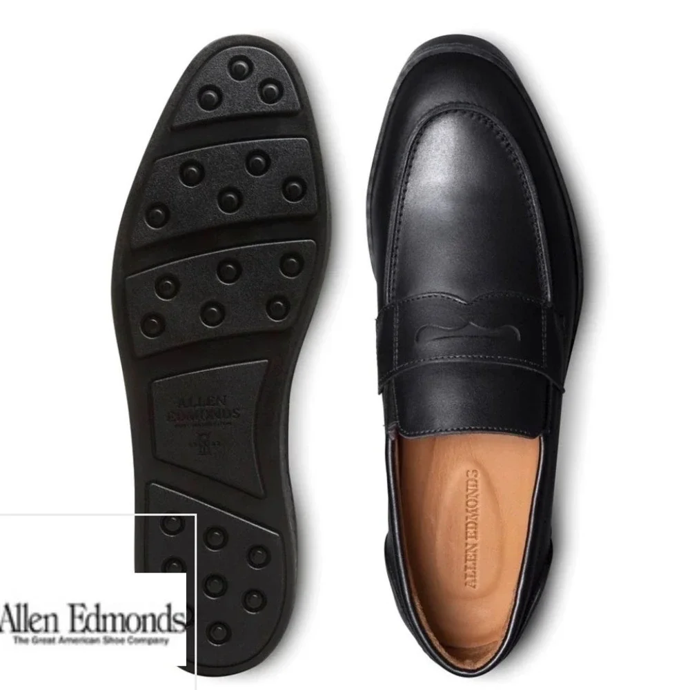 Allen Edmonds Men's Randolph Leather Slip-on Sneaker Loafer Black size 14 NWOB